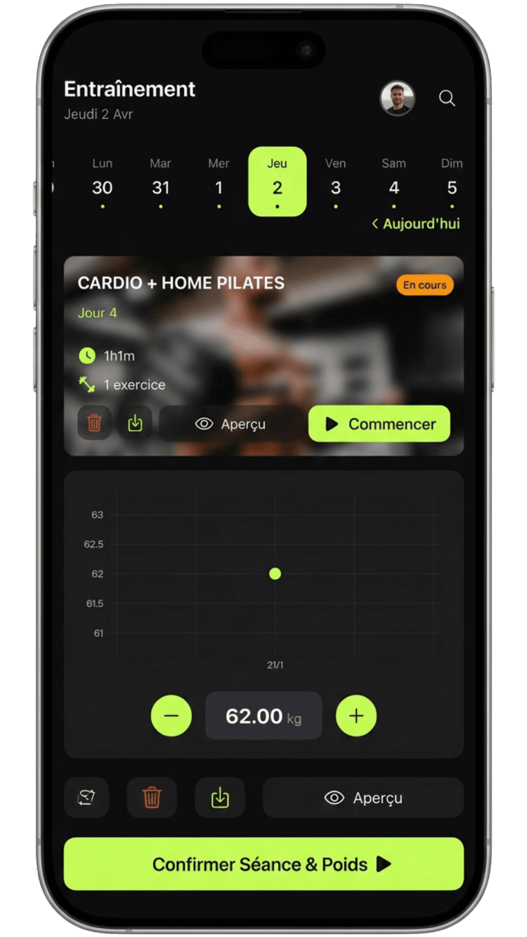 Shapes app training screen